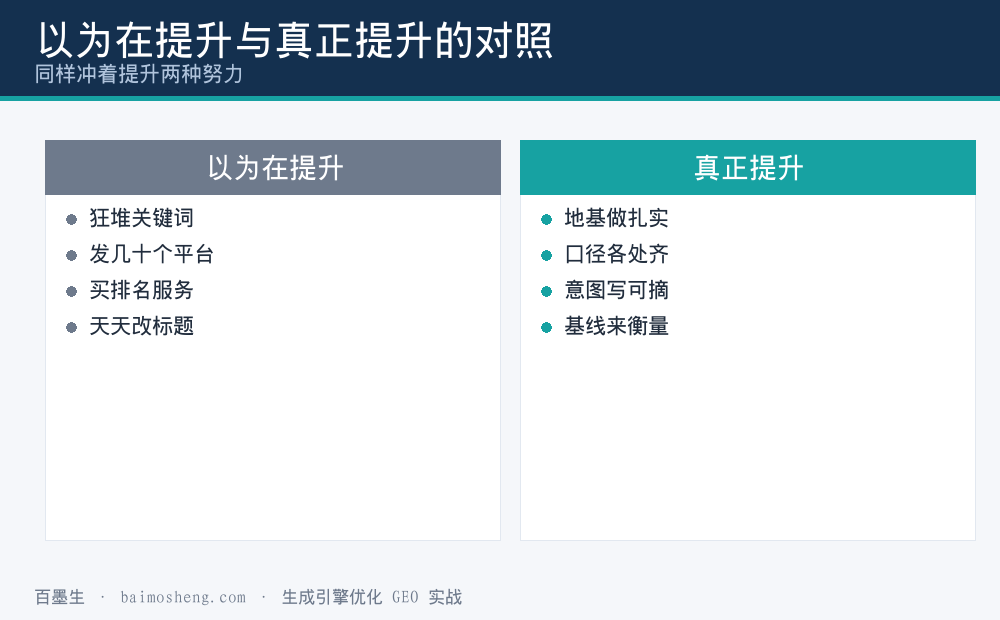 以为在提升与真正提升两组做法的对照